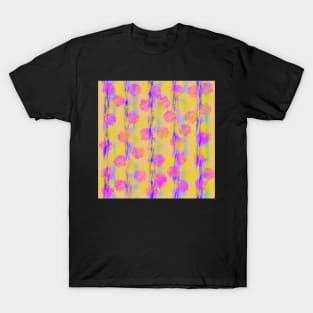 Pink Purple Yellow Floral Abstract T-Shirt